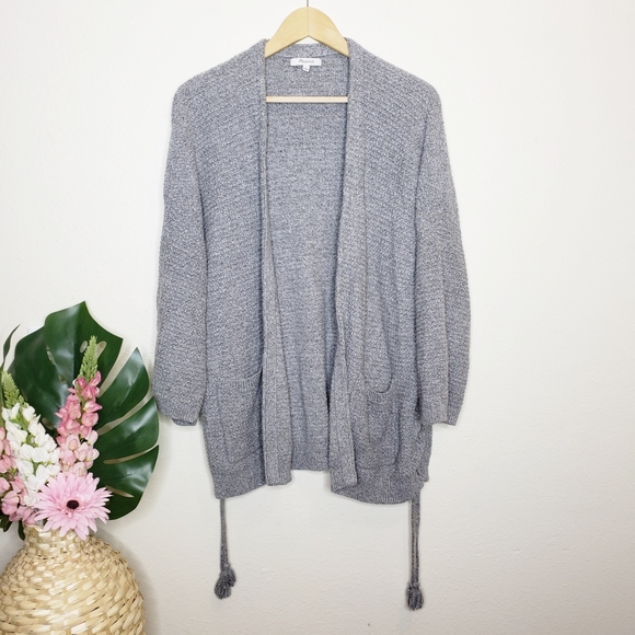 Madewell Sweaters - Madewell Gray Side Lace Up Cardigan